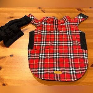 Plaid Red and Black dresses Dog Coat